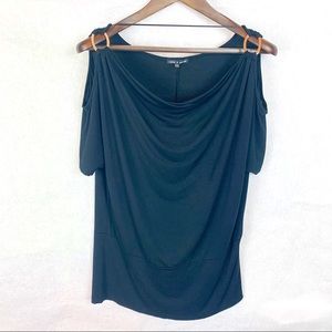 Cable & Gauge Silky Shoulder Peep Blouse Size M